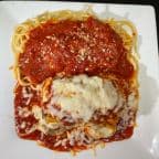 Best Half meat lasagna half spaghetti baked with meat sauce, and mozzarella cheese in San Diego, CA