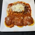 Best Half spinach lasagna, half cheese, ravioli, baked with marinara sauce, and mozzarella cheese in San Diego, CA